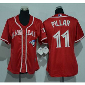 MLB Blue Jays 11 Kevin Pillar Red Canada Day Women Jersey