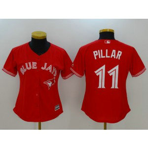 MLB Blue Jays 11 Kevin Pillar Red Women Jersey