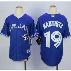 MLB Blue Jays 19 Jose Bautista Blue New Cool Base Youth Jersey