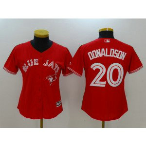 MLB Blue Jays 20 Josh Donaldson Red Women Jersey