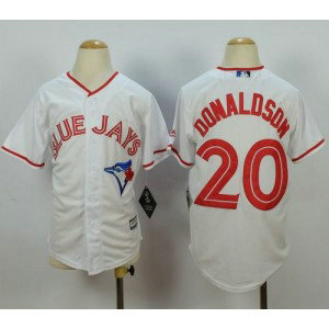 MLB Blue Jays 20 Josh Donaldson White 2015 Canada Day Youth Jersey