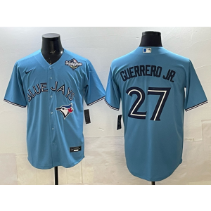 MLB Blue Jays 27 Guerrero JR Blue 2025 World Series Nike Cool Base Men Jersey