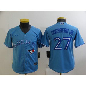 MLB Blue Jays 27 Vladimir Guerrero Jr. Light Blue Nike Cool Base Youth Jersey