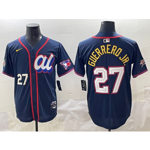 MLB Blue Jays 27 Vladimir Guerrero Jr. Navy American League 2025 All Star Nike Cool Base Men Jersey