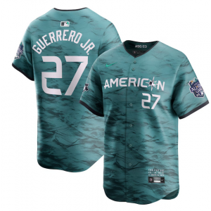 MLB Blue Jays 27 Vladimir Guerrero Jr. Teal 2023 All-Star Nike Cool Base Men Jersey