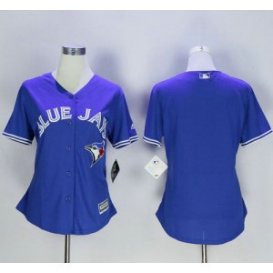 MLB Blue Jays Blank Blue Womens Fashion Women Jersey