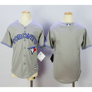 MLB Blue Jays Blank Grey Cool Base Youth Jersey