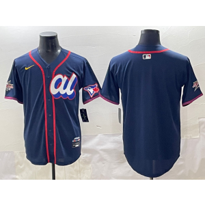 MLB Blue Jays Blank Navy American League 2025 All Star Nike Cool Base Men Jersey MLB Blue Jays Blank Navy American League 2025 All Star Nike Cool Base Men Jersey