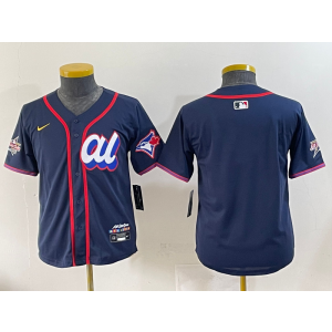 MLB Blue Jays Blank Navy American League 2025 All Star Nike Cool Base Youth Jersey