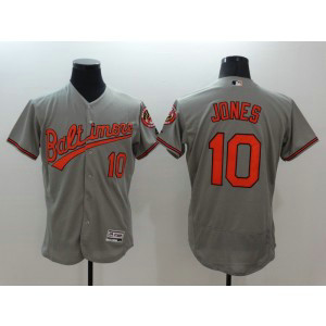 MLB Braves 10 Chipper Jones Grey Flexbase Men Jersey