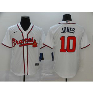 MLB Braves 10 Chipper Jones White 2020 Nike Cool Base Men Jersey