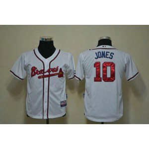 MLB Braves 10 Chipper Jones White Cool Base Youth Jersey MLB Braves 10 Chipper Jones White Cool Base Youth Jersey