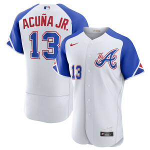 MLB Braves 13 Ronald Acua Jr. White 2023 City Connect Nike Flexbase Men Jersey MLB Braves 13 Ronald Acua Jr. White 2023 City Connect Nike Flexbase Men Jersey