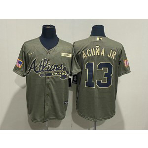 MLB Braves 13 Ronald Acuna Jr. 2021 Salute To Service Cool Base Men Jersey MLB Braves 13 Ronald Acuna Jr. 2021 Salute To Service Cool Base Men Jersey