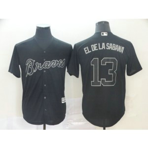MLB Braves 13 Ronald Acuna Jr. El de la Sabana Black 2019 Players Weekend Player Men Jersey