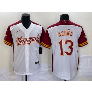 MLB Braves 13 Ronald Acuna Jr White 2023 World Series Nike Cool Base Men Jersey