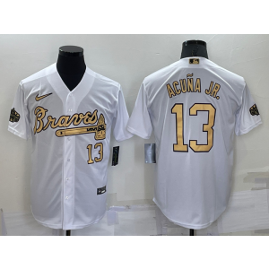 MLB Braves 13 Ronald Acuna jr. White 2022 All-Star Nike Cool Base Men Jersey