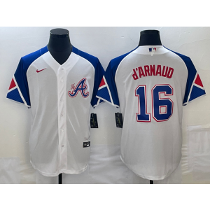 MLB Braves 16 D'arnaud White 2023 City Connect Cool Base Men Jersey