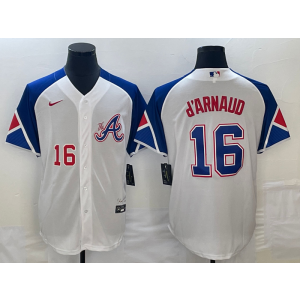 MLB Braves 16 D'arnaud White 2023 City Connect Nike Cool Base Men Jersey