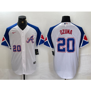 MLB Braves 20 Ozuna White City Connect Nike Cool Base Men Jersey MLB Braves 20 Ozuna White City Connect Nike Cool Base Men Jersey