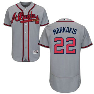 MLB Braves 22 Nick Markakis Gray Flexbase Men Jersey