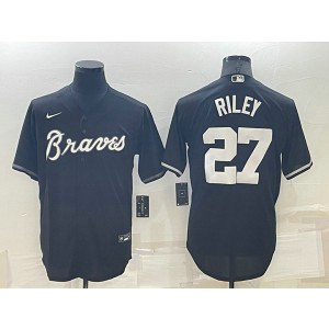 MLB Braves 27 Austin Riley Black Nike Cool Base Men Jersey