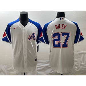 MLB Braves 27 Austin Riley White 2023 City Connect Nike Cool Base Men Jersey
