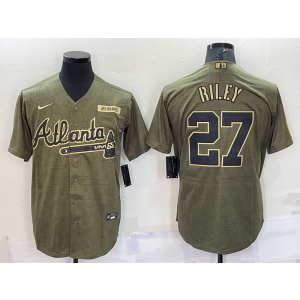 MLB Braves 27 Riley Camo Nike Coole Base Men Jersey