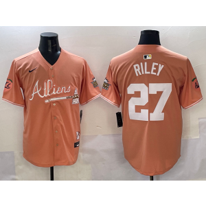 MLB Braves 27 Riley Orange New Nike Cool Base Men Jersey MLB Braves 27 Riley Orange New Nike Cool Base Men Jersey