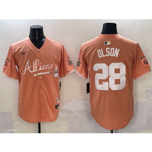 MLB Braves 28 OLSON Orange New Nike Cool Base Men Jersey MLB Braves 28 OLSON Orange New Nike Cool Base Men Jersey