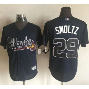 MLB Braves 29 John Smoltz Blue New Cool Base Men Jersey