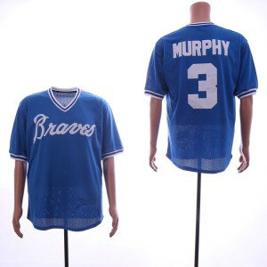 MLB Braves 3 Dale Murphy Blue Mesh Throwback Men Jersey