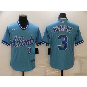 MLB Braves 3 Dale Murphy Blue Throwback Men Jersey