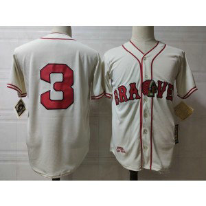 MLB Braves 3 Dale Murphy Cream Cool Base Men Jersey(without name)
