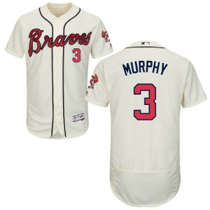 MLB Braves 3 Dale Murphy Cream Flexbase Men Jersey