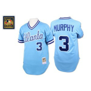 MLB Braves 3 Dale Murphy Light Blue 1982 Mitchell and Ness Men Jersey