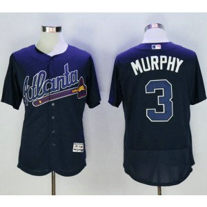 MLB Braves 3 Dale Murphy Navy Blue Flexbase Men Jersey