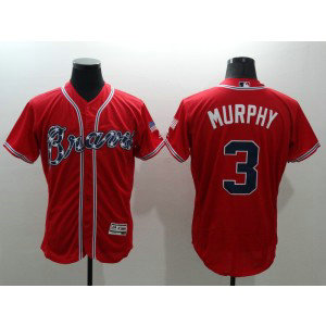 MLB Braves 3 Dale Murphy Red Flexbase Men Jersey