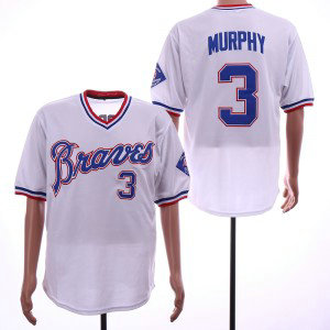 MLB Braves 3 Dale Murphy White Throwback Men Jersey