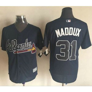 MLB Braves 31 Greg Maddux Blue New Cool Base Men Jersey