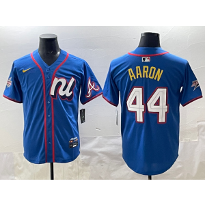 MLB Braves 44 Aaron Blue National League 2025 All Star Nike Cool Base Men Jersey MLB Braves 44 Aaron Blue National League 2025 All Star Nike Cool Base Men Jersey