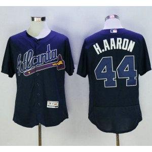 MLB Braves 44 Hank Aaron Navy Blue Flexbase Men Jersey MLB Braves 44 Hank Aaron Navy Blue Flexbase Men Jersey