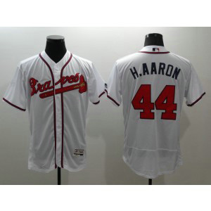 MLB Braves 44 Hank Aaron White Flexbase Men Jersey