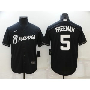 MLB Braves 5 Freddie Freeman Black Nike Cool Base Men Jersey MLB Braves 5 Freddie Freeman Black Nike Cool Base Men Jersey
