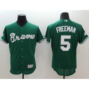 MLB Braves 5 Freddie Freeman Green Celtic Flexbase Men Jersey