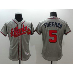 MLB Braves 5 Freddie Freeman Grey Flexbase Men Jersey MLB Braves 5 Freddie Freeman Grey Flexbase Men Jersey