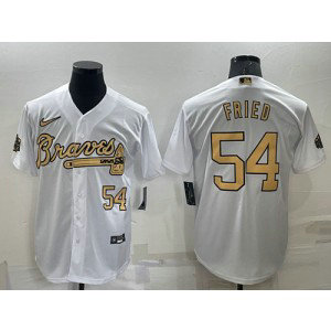 MLB Braves 54 Max Fried White 2022 All-Star Nike Cool Base Men Jersey