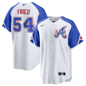 MLB Braves 54 Max Fried White 2023 City Connect Nike Cool Base Men Jersey