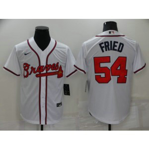 MLB Braves 54 Max Fried White Nike Cool Base Men Jersey