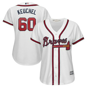 MLB Braves 60 Dallas Keuchel White Cool Base Women Jersey